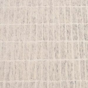 Ivory Textured Grid Handwoven Wool Rug