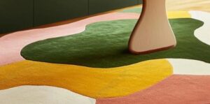 Modern Organic Shape Multicolor Abstract Hand Tufted Rug