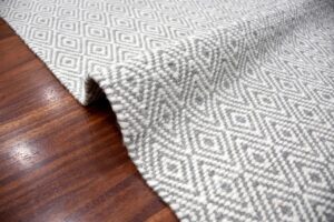 Subtle Diamond Pattern Handwoven Flatweave Rug