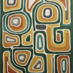 Retro Abstract Geometric Multicolor Hand Tufted Rug
