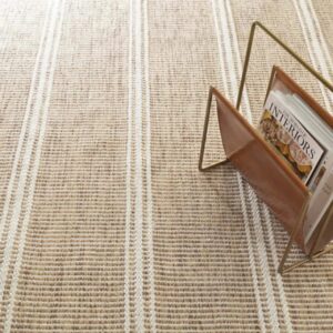 Natural Stripe Pattern Handwoven Wool Rug