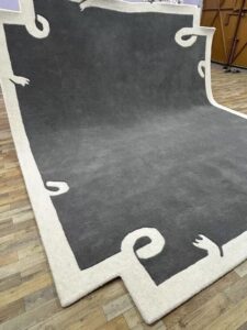 Modern Grey Minimal Border Hand Tufted Rug