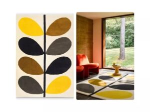 Modern Botanical Leaf Abstract Hand Tufted Rug