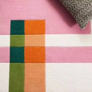 Abstract Modern Color Block Irregular Shape Hand Tufted Rug