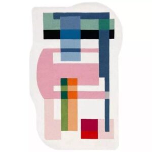 Abstract Modern Color Block Irregular Shape Hand Tufted Rug