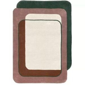 Modern Layered Frame Abstract Multitone Hand Tufted Rug