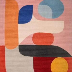 Modern Abstract Geometric Multicolor Artistic Hand Tufted Rug