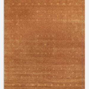 Hand Knotted Rust Wool Area Rug – Modern Handmade Geometric Rug