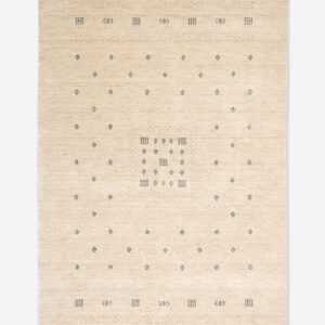 Hand Knotted Ivory Wool Area Rug – Modern Minimalist Handmade Rug